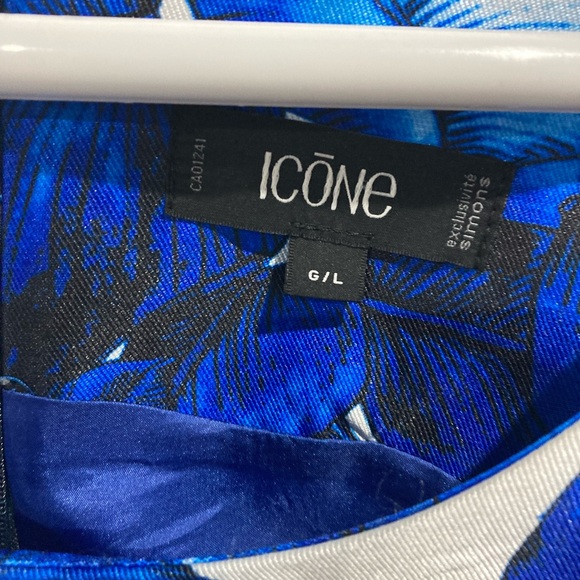 Icône by Simons Blue Patterned Dress - Picture 3 of 6